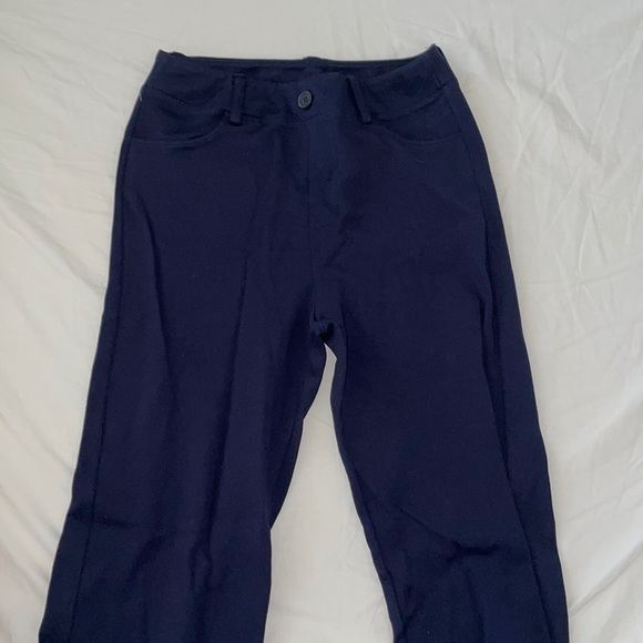 Navy stretchy trousers - Picture 1 of 2